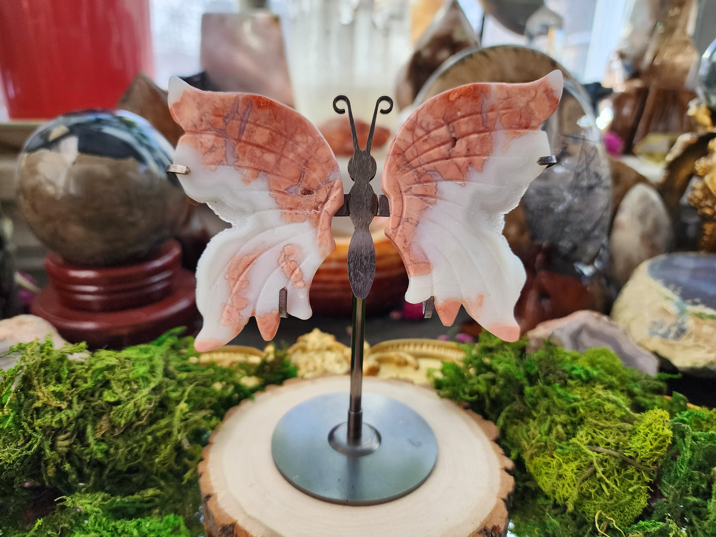 Pink Agate Butterfly Wings