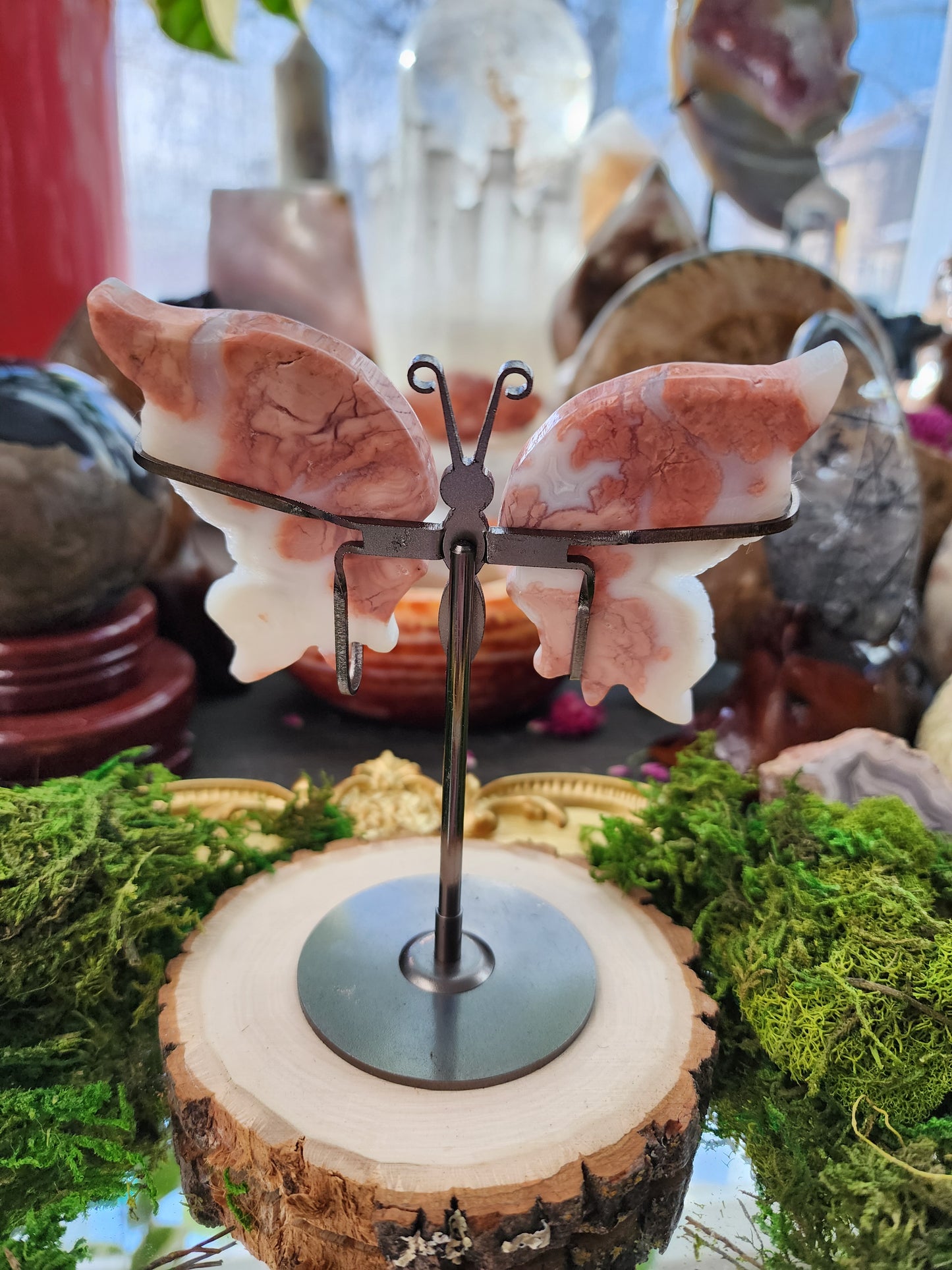 Pink Agate Butterfly Wings