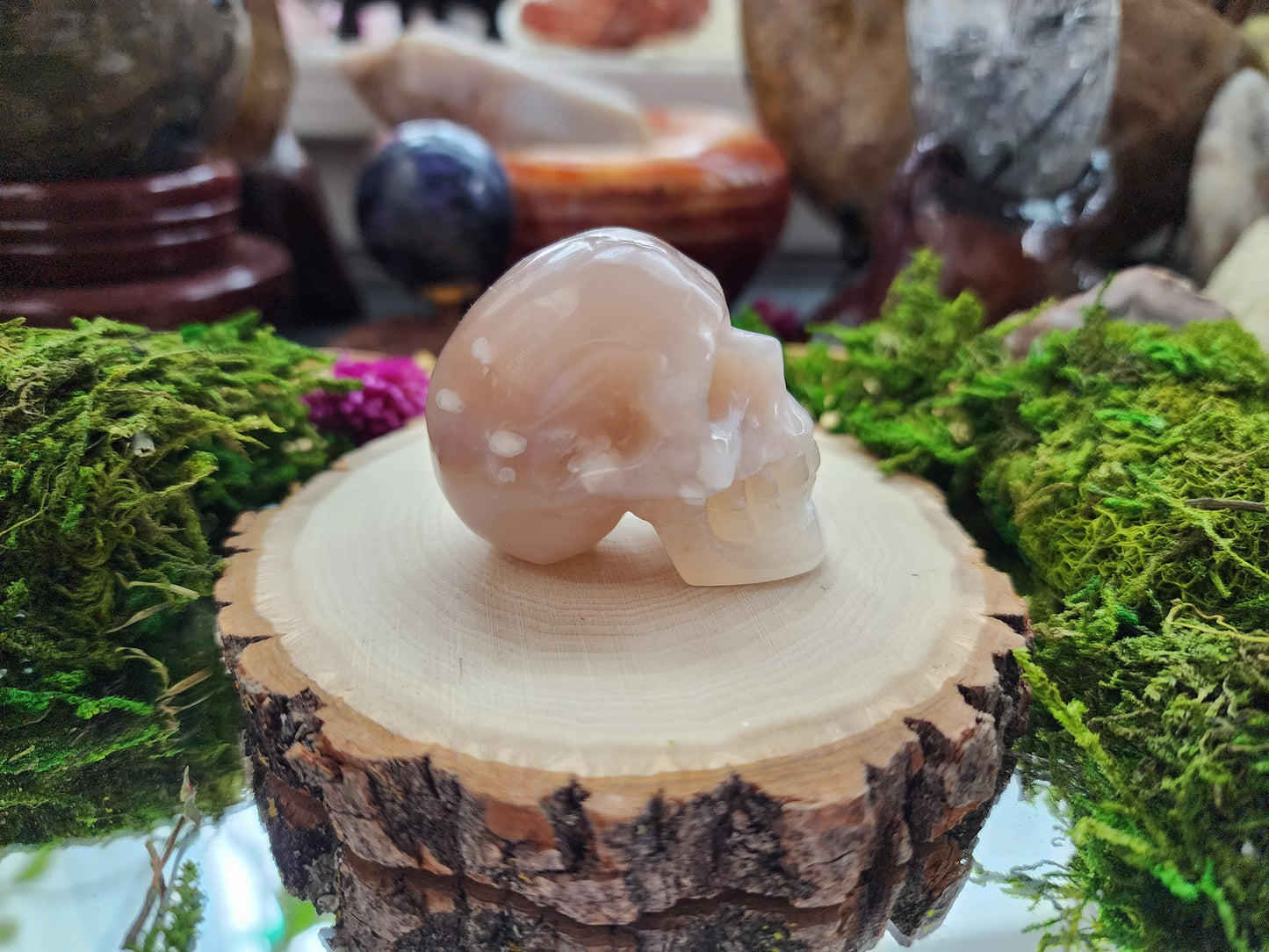 Flower Agate Skull