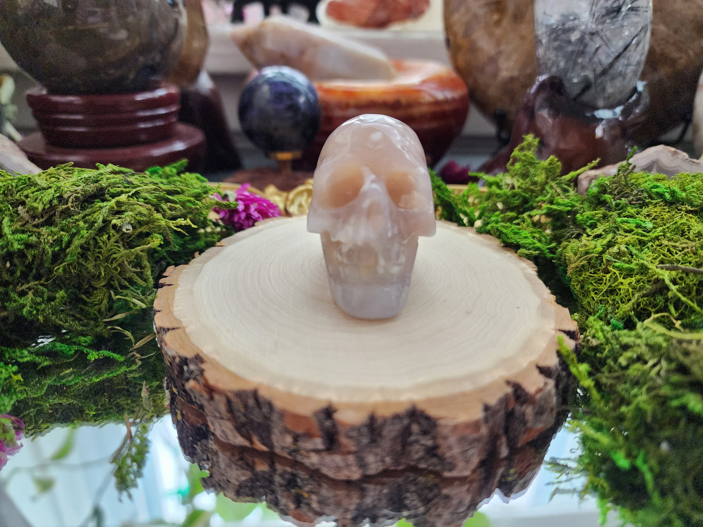 Flower Agate Skull