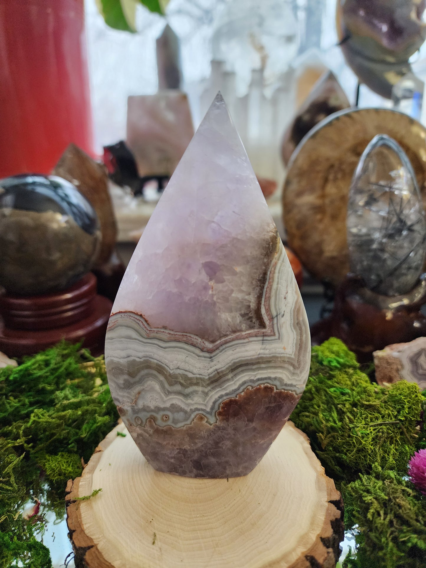 Amethyst and Crazy Lace Agate Flame