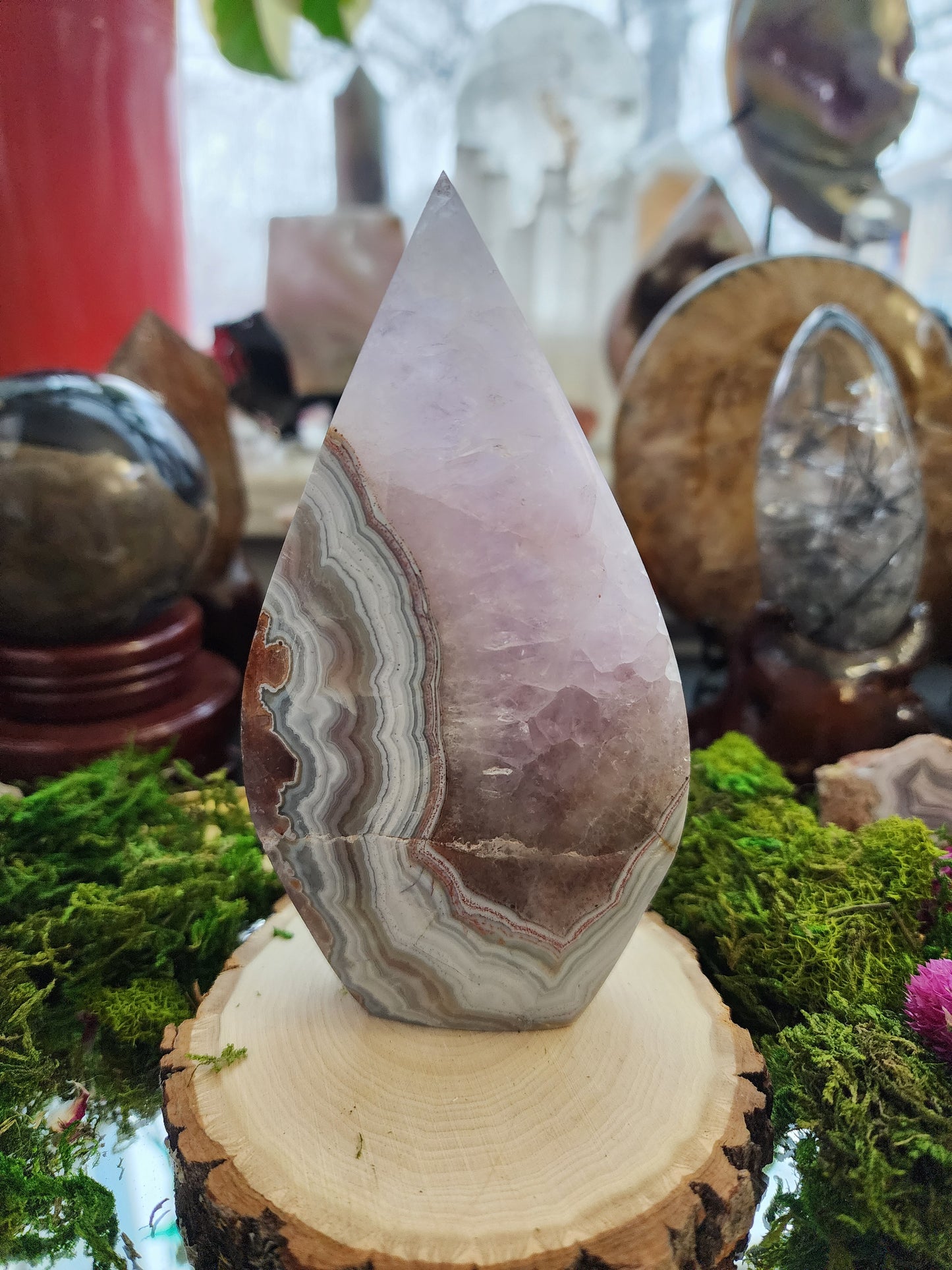 Amethyst and Crazy Lace Agate Flame