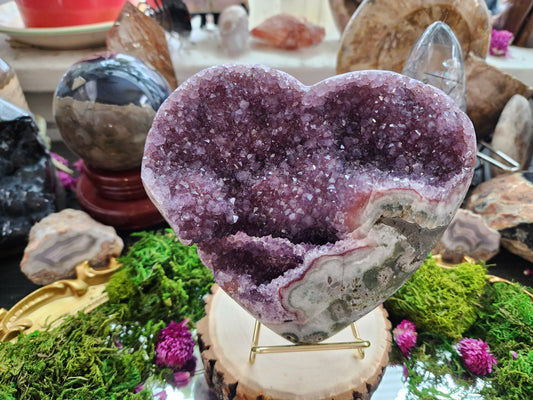 Druzy Amethyst Heart