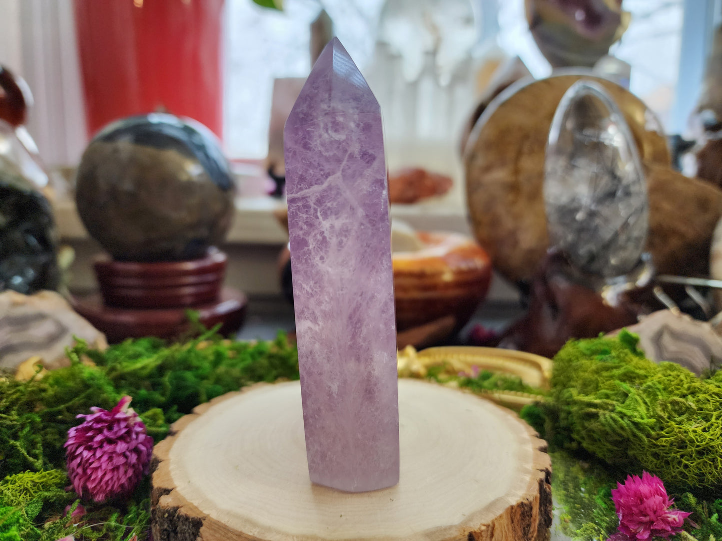 Fluorite Point with Raw Spine