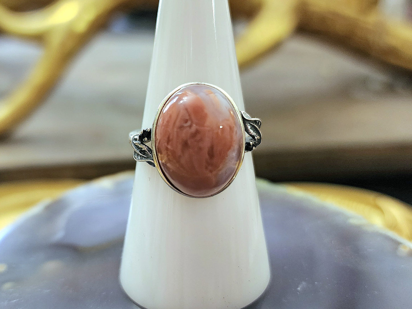 Cotton Candy Agate Ring