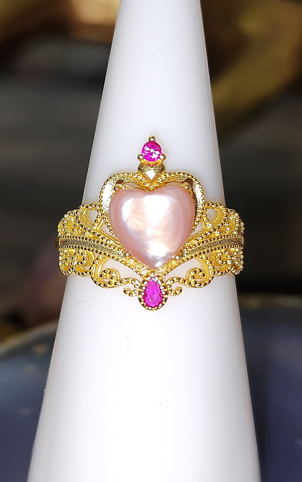 Pink Shell Princess Ring