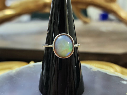 White Opal Ring