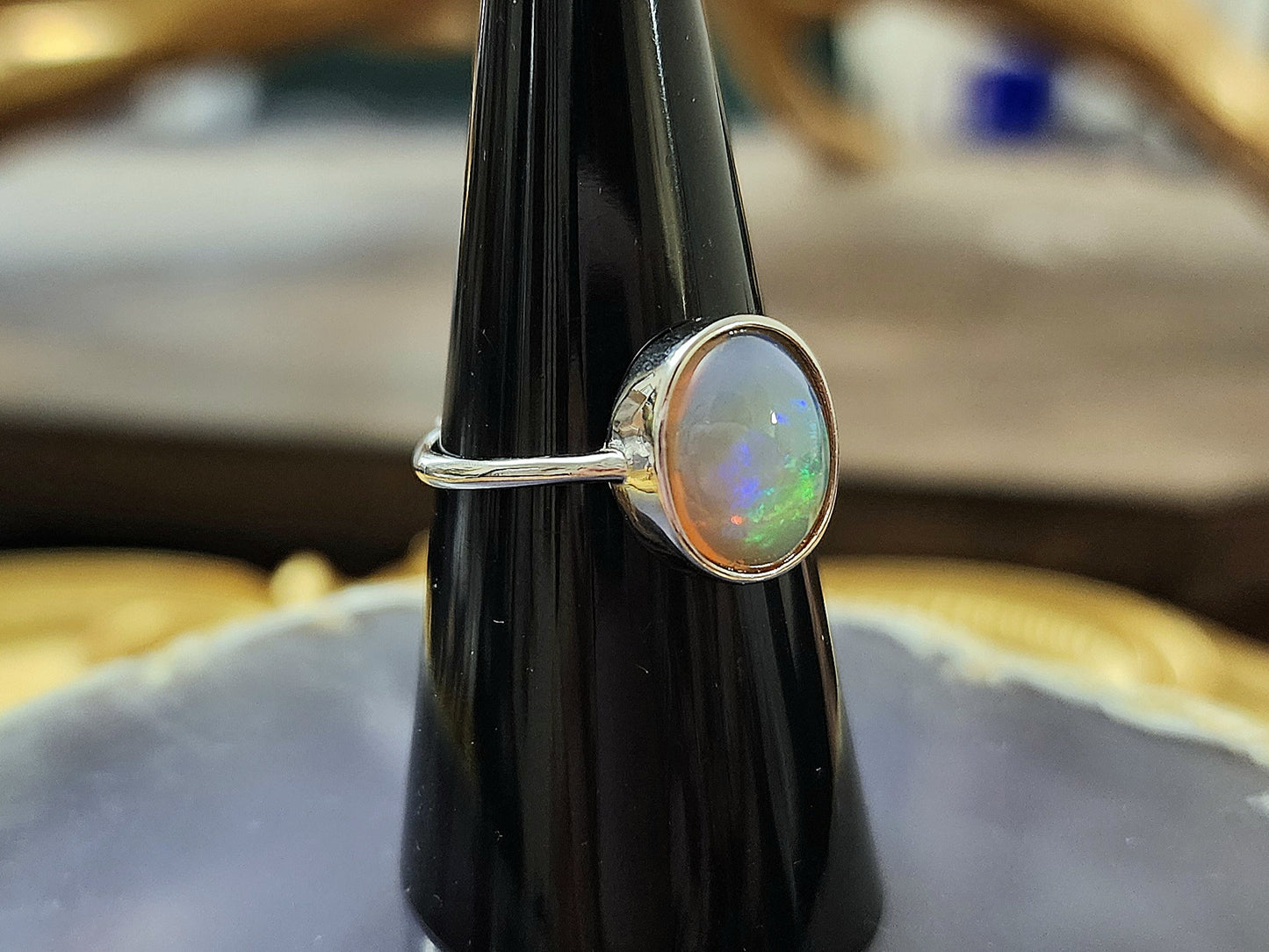 White Opal Ring