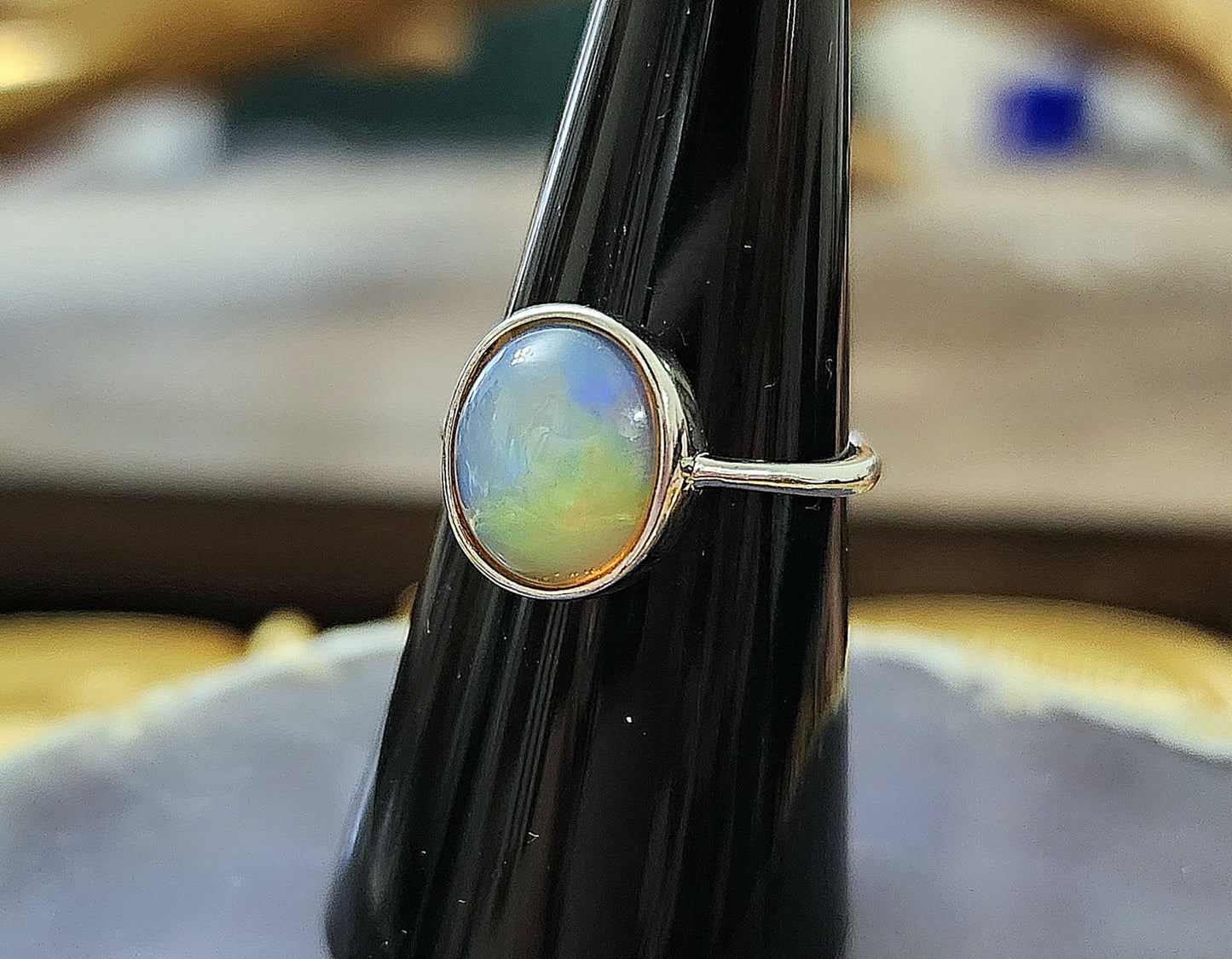 White Opal Ring