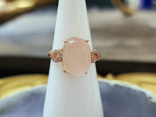 Star Effect Rose Quartz Rose Gold Ring