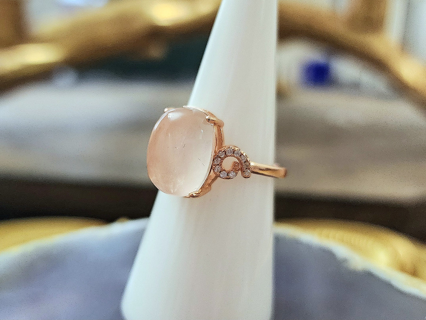 Star Effect Rose Quartz Rose Gold Ring