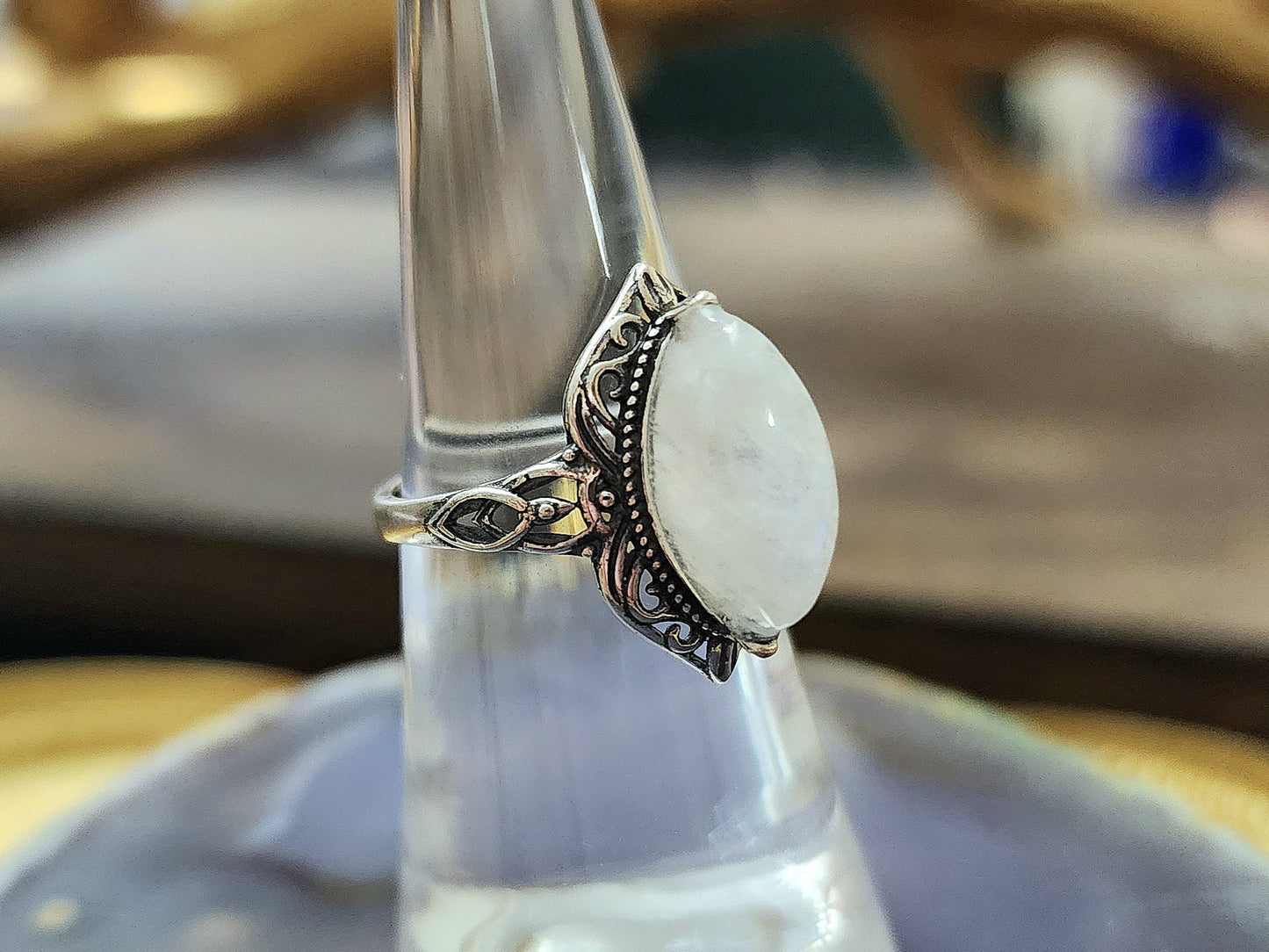 Rainbow Moonstone Ring