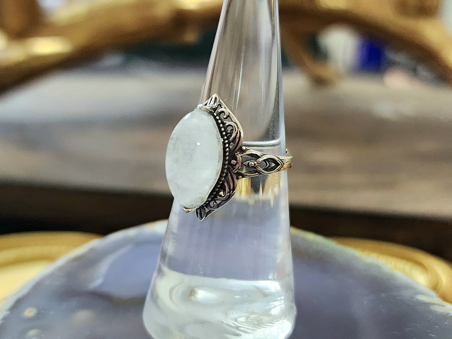 Rainbow Moonstone Ring