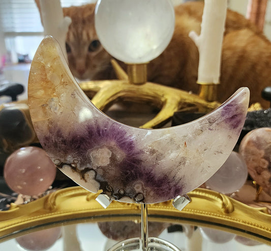 Pink Amethyst with Golden Healer Moon