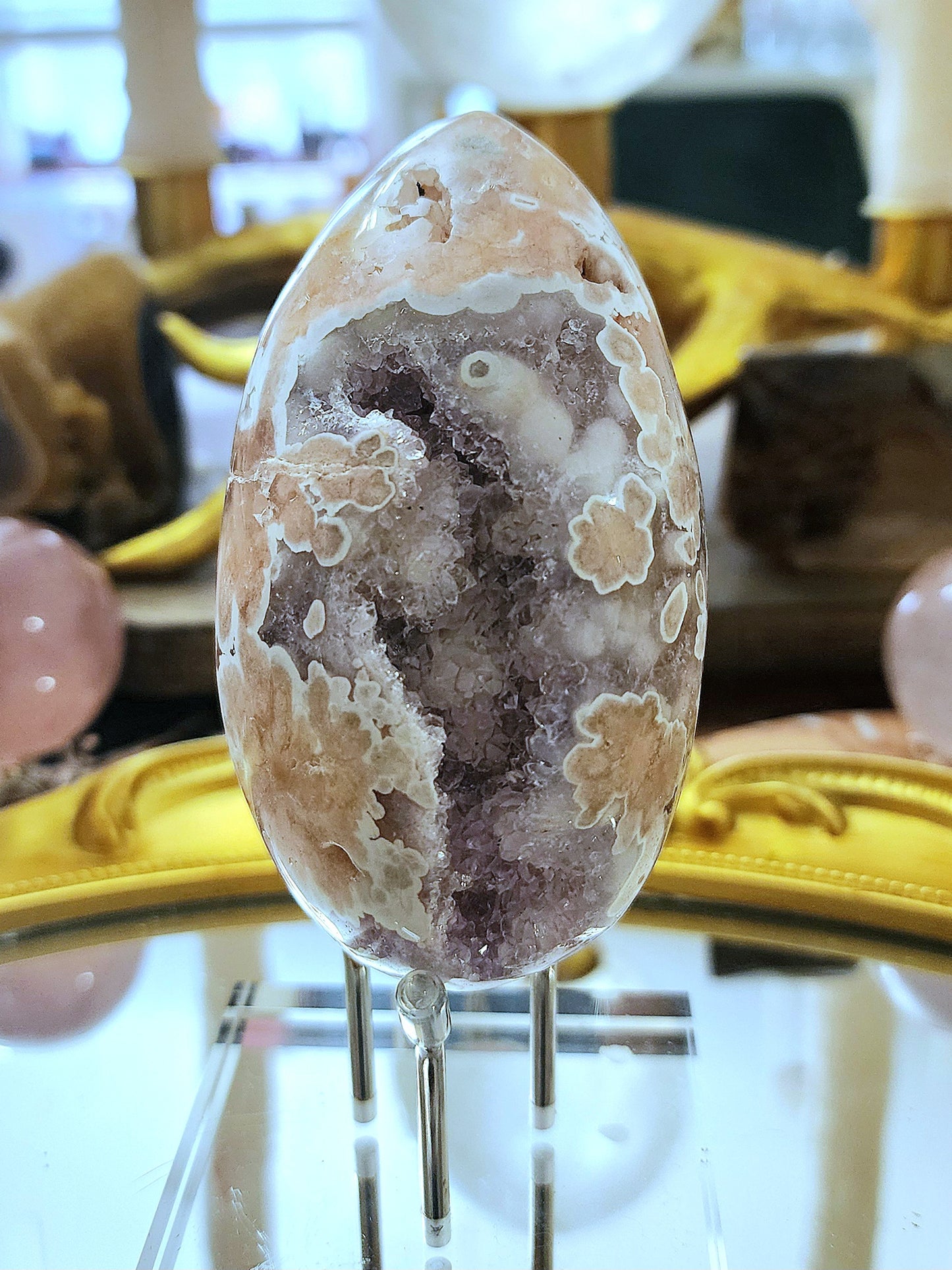 Pink and Purple Amethyst Egg