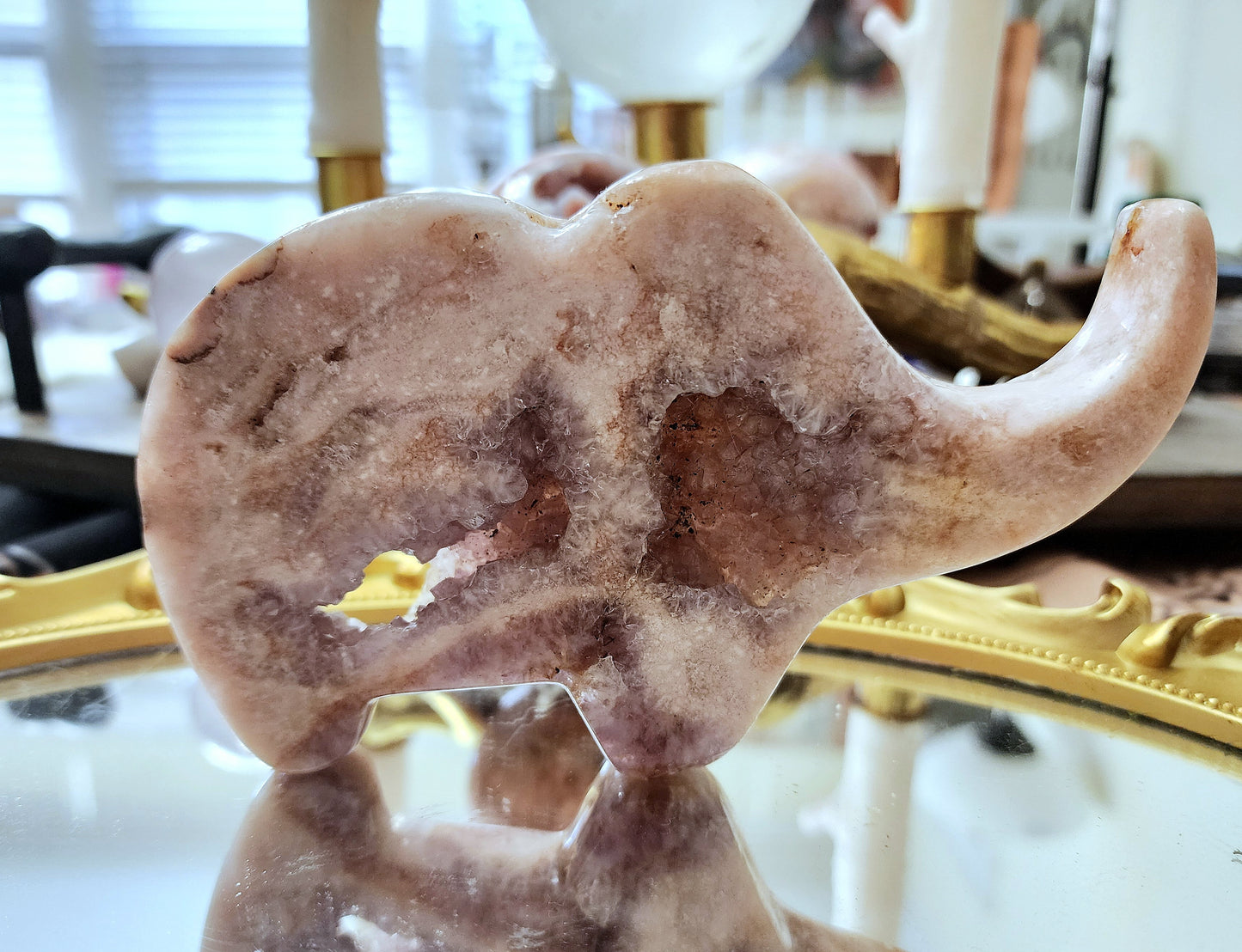 Pink Amethyst Elephant