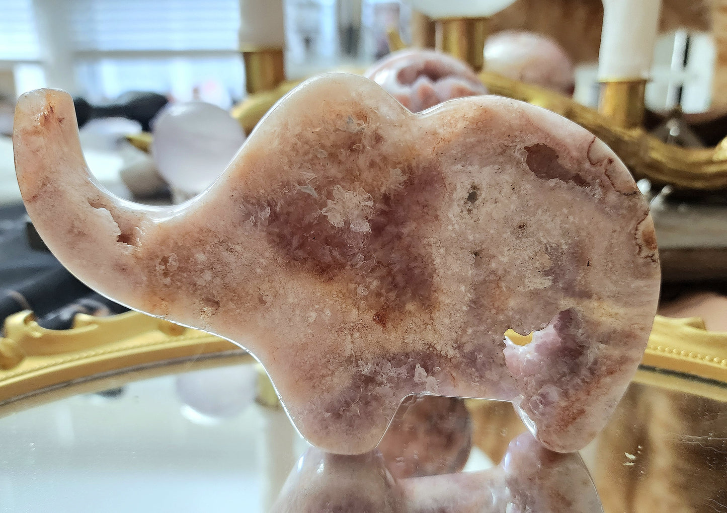 Pink Amethyst Elephant