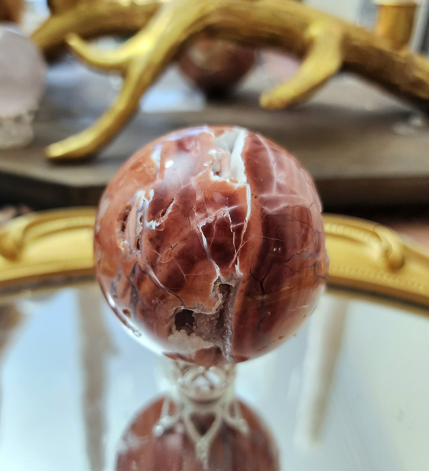 Druzy Cotton Candy Agate Sphere