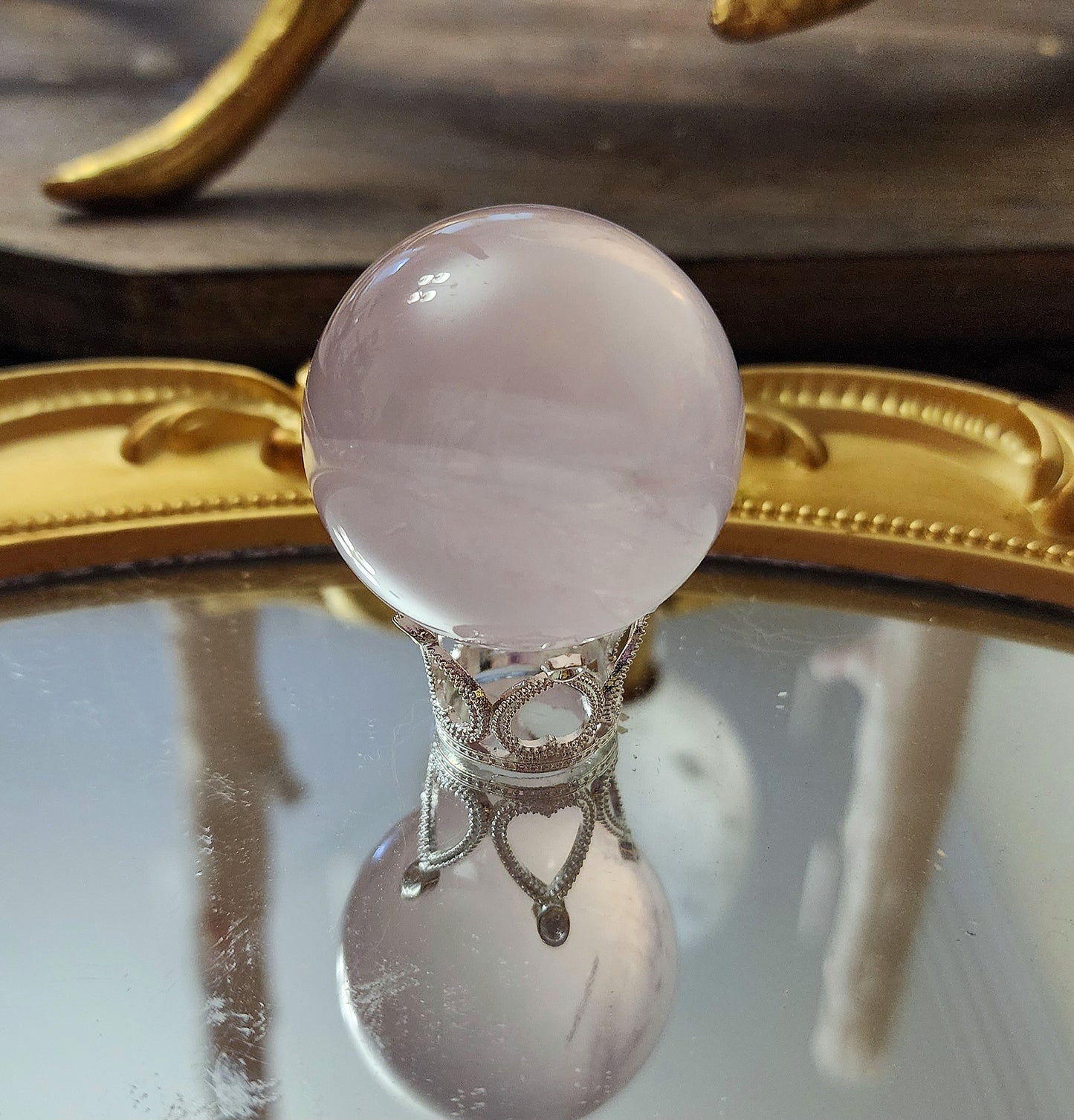 Pale Star Rose Quartz Sphere