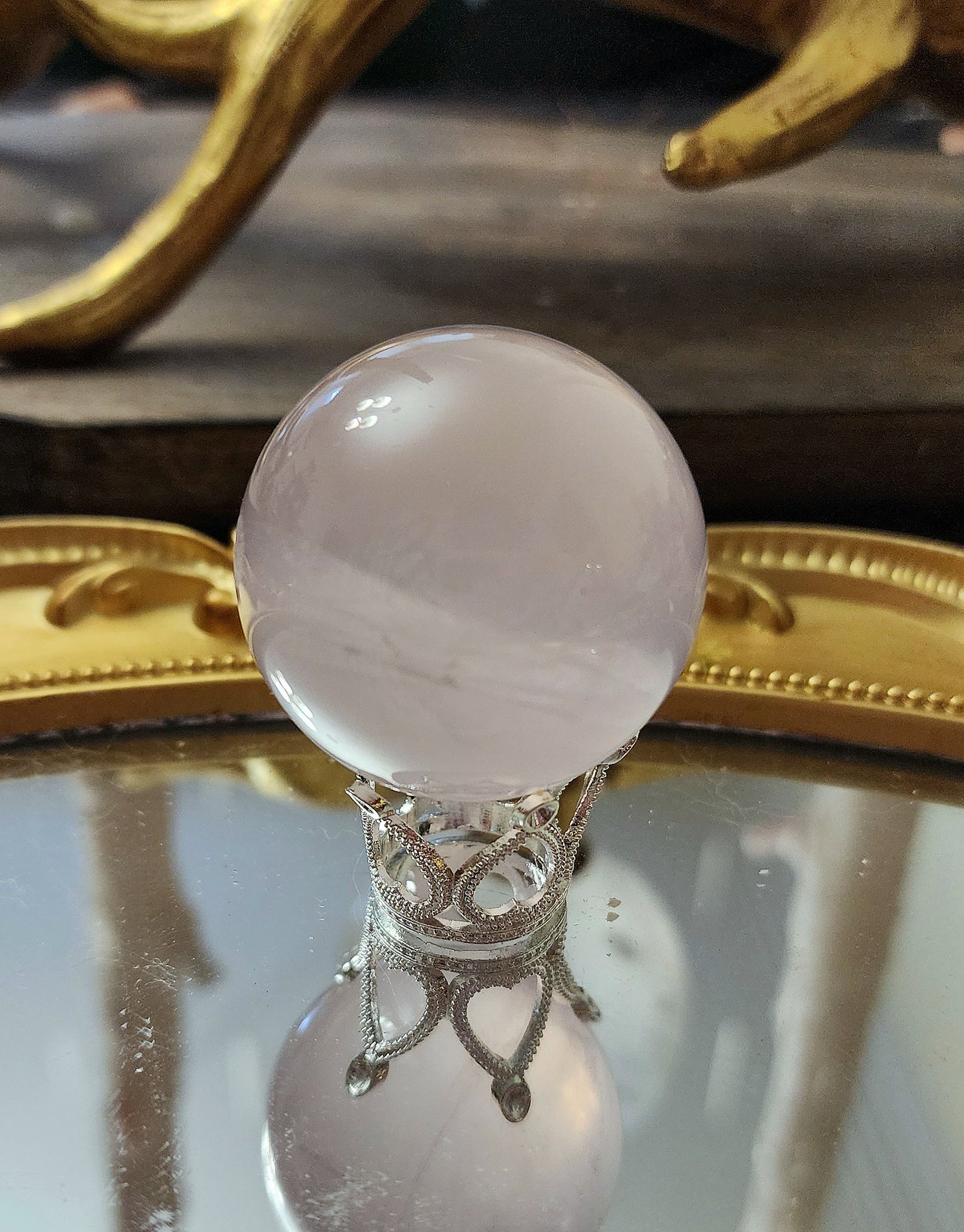 Pale Star Rose Quartz Sphere