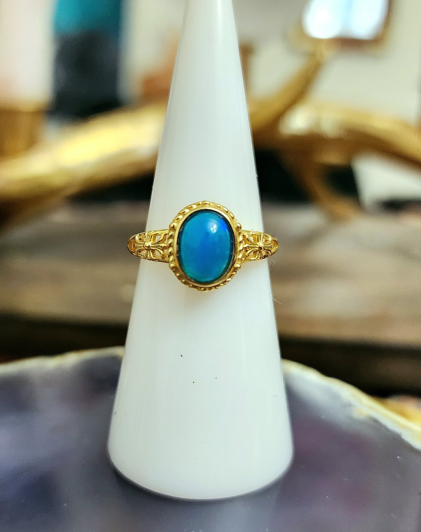 Blue Opal Ring