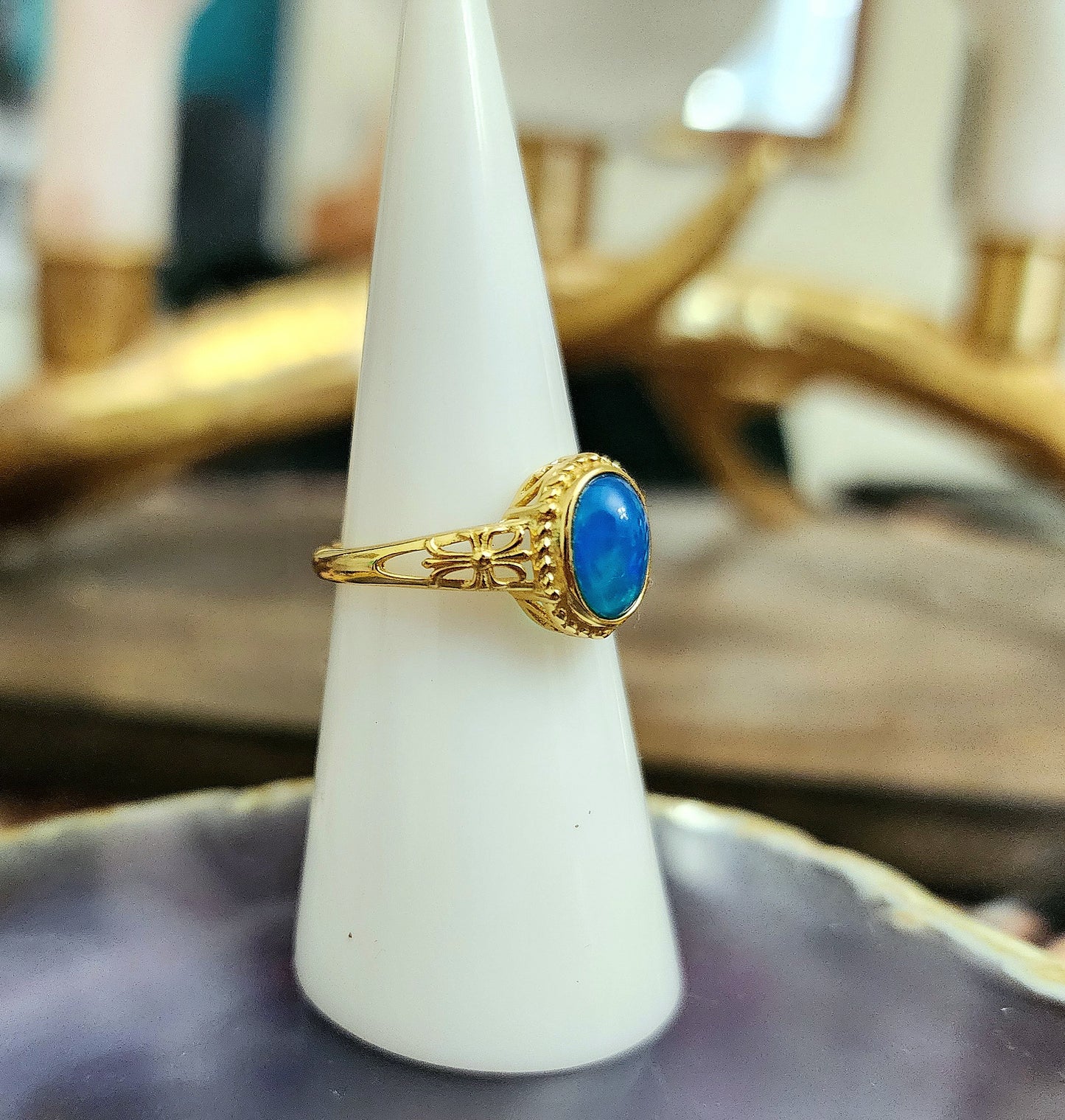 Blue Opal Ring