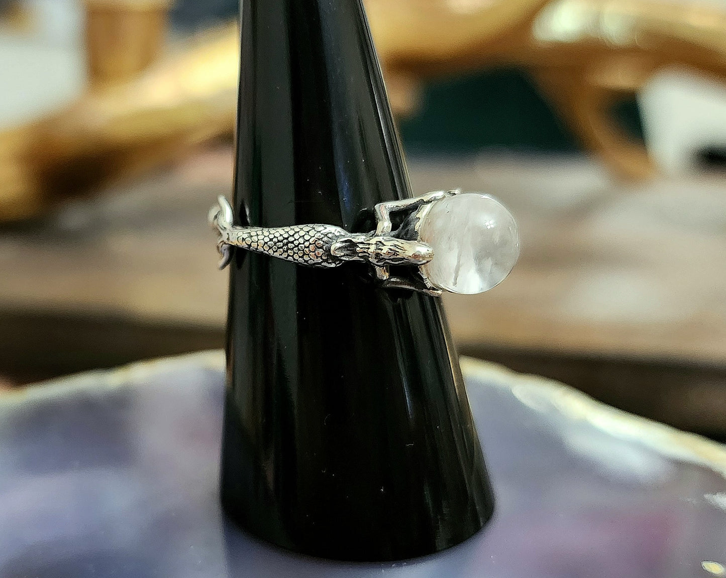 White Garden Quartz Mermaid Ring