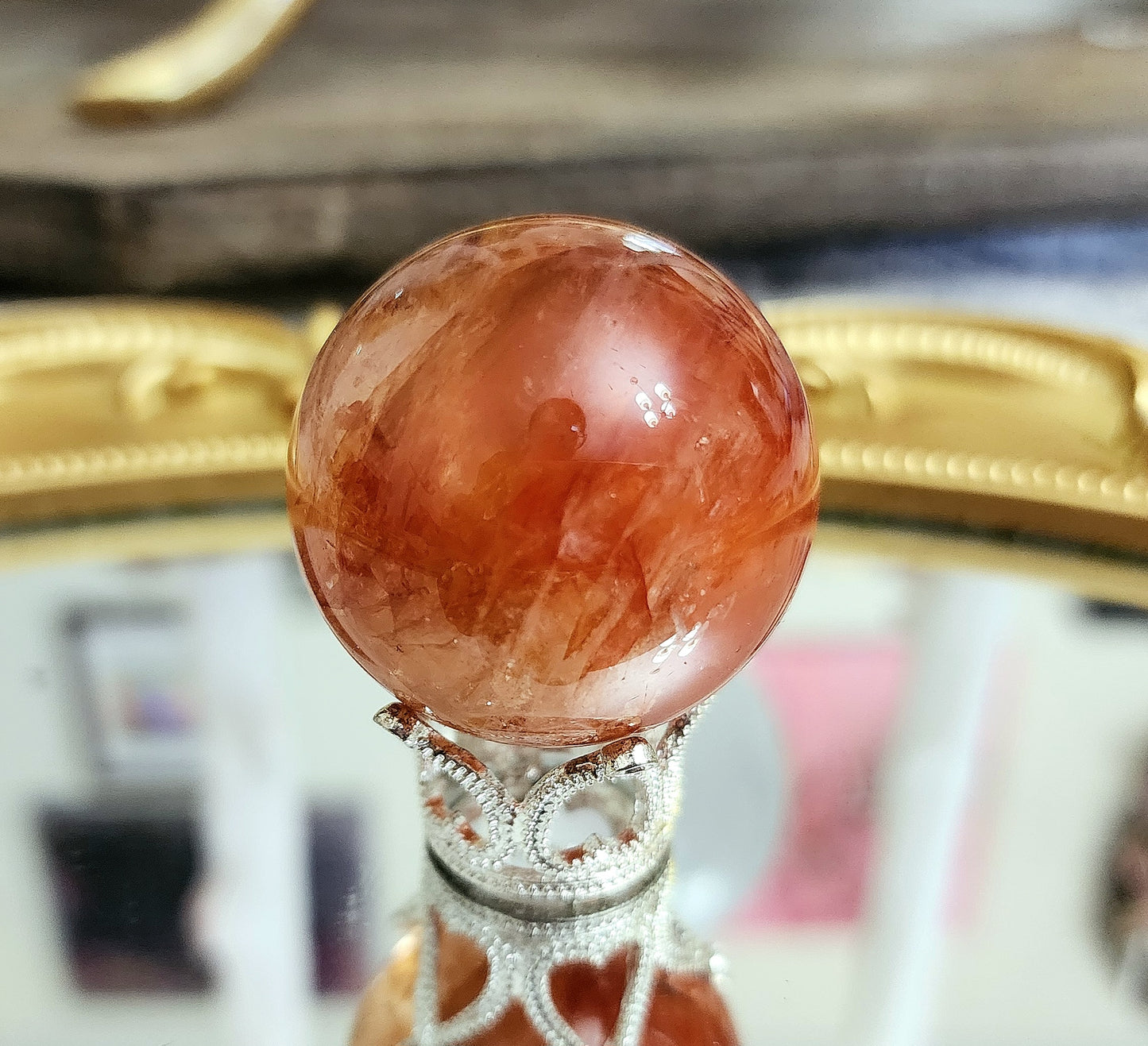 Fire Quartz Sphere on crown A