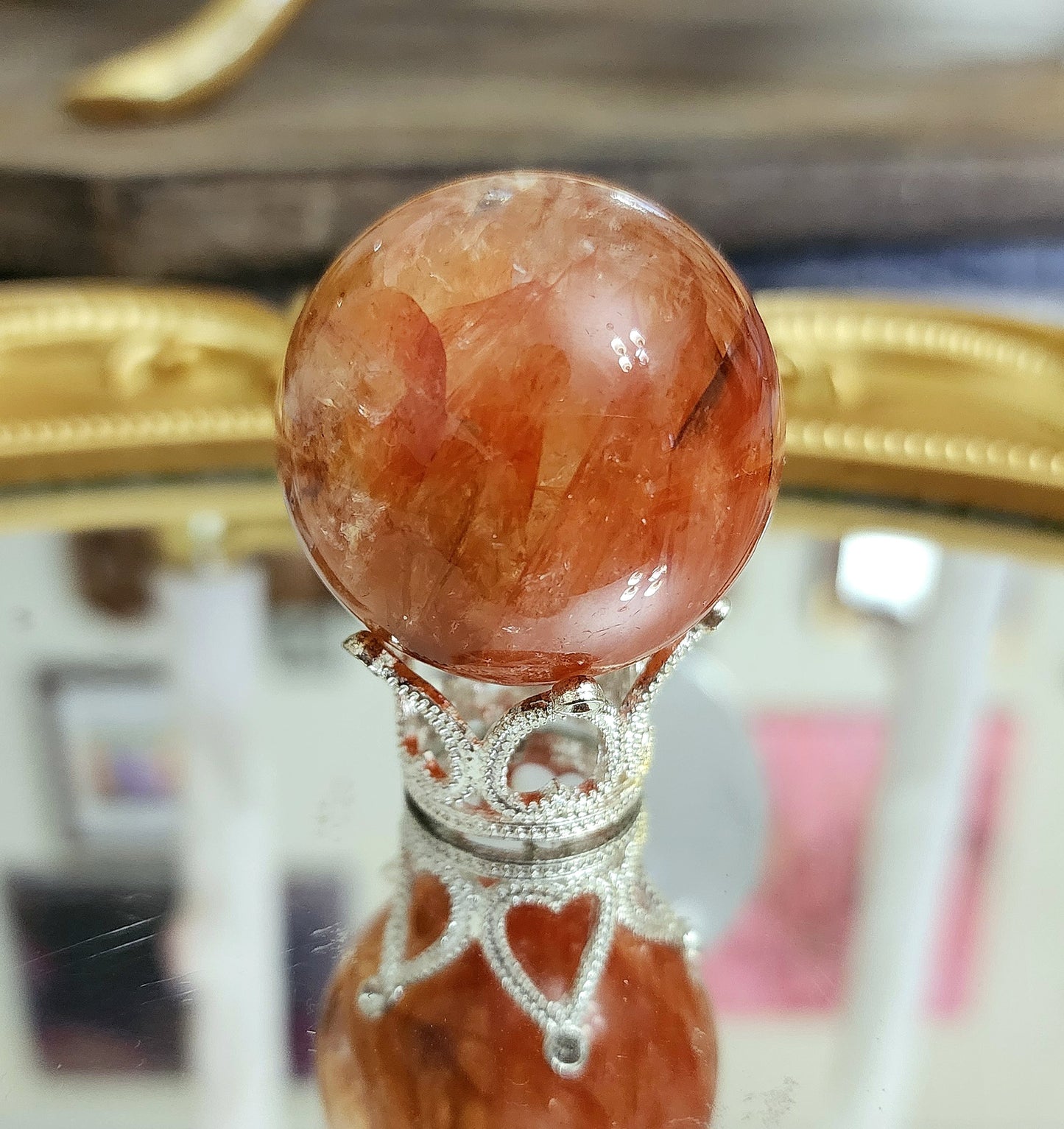 Fire Quartz Sphere on crown A