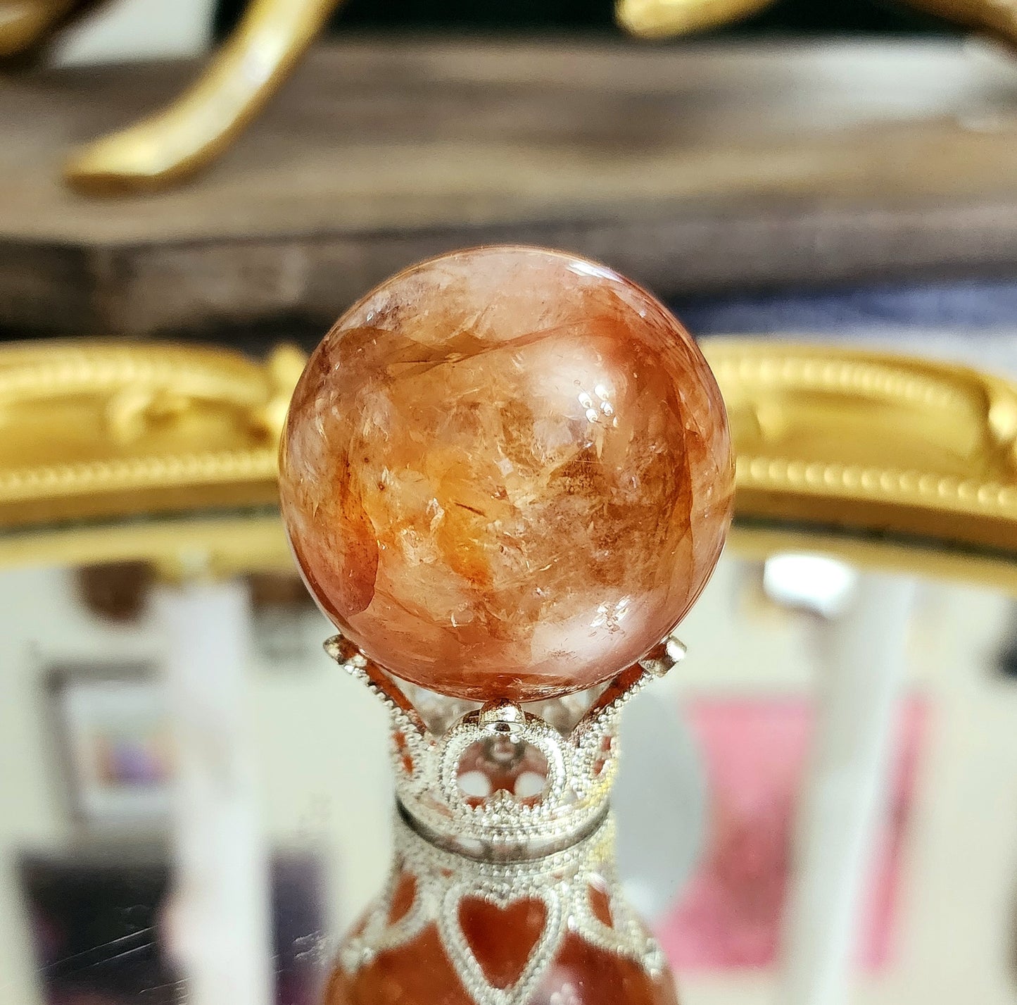 Fire Quartz Sphere on crown A