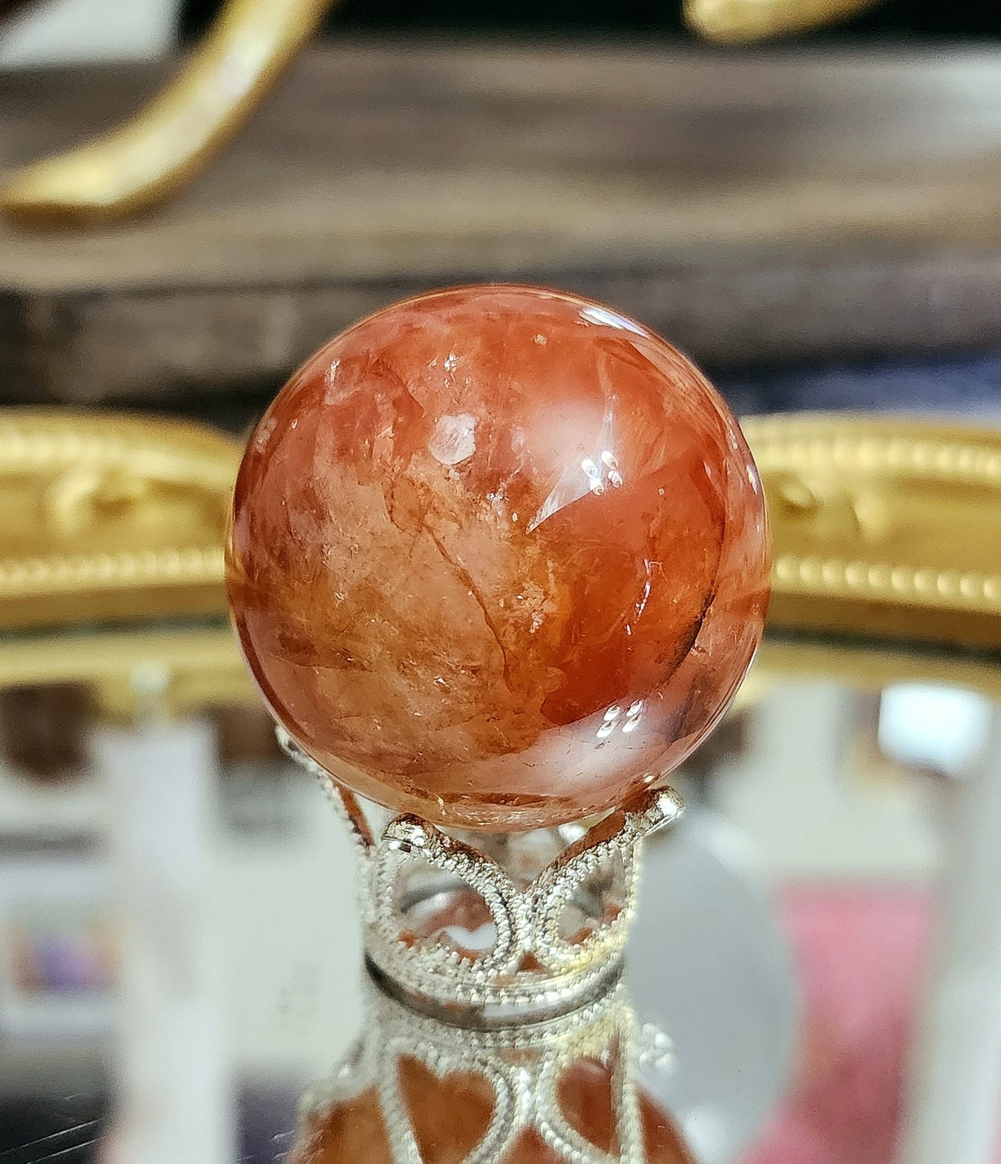 Fire Quartz Sphere on crown A