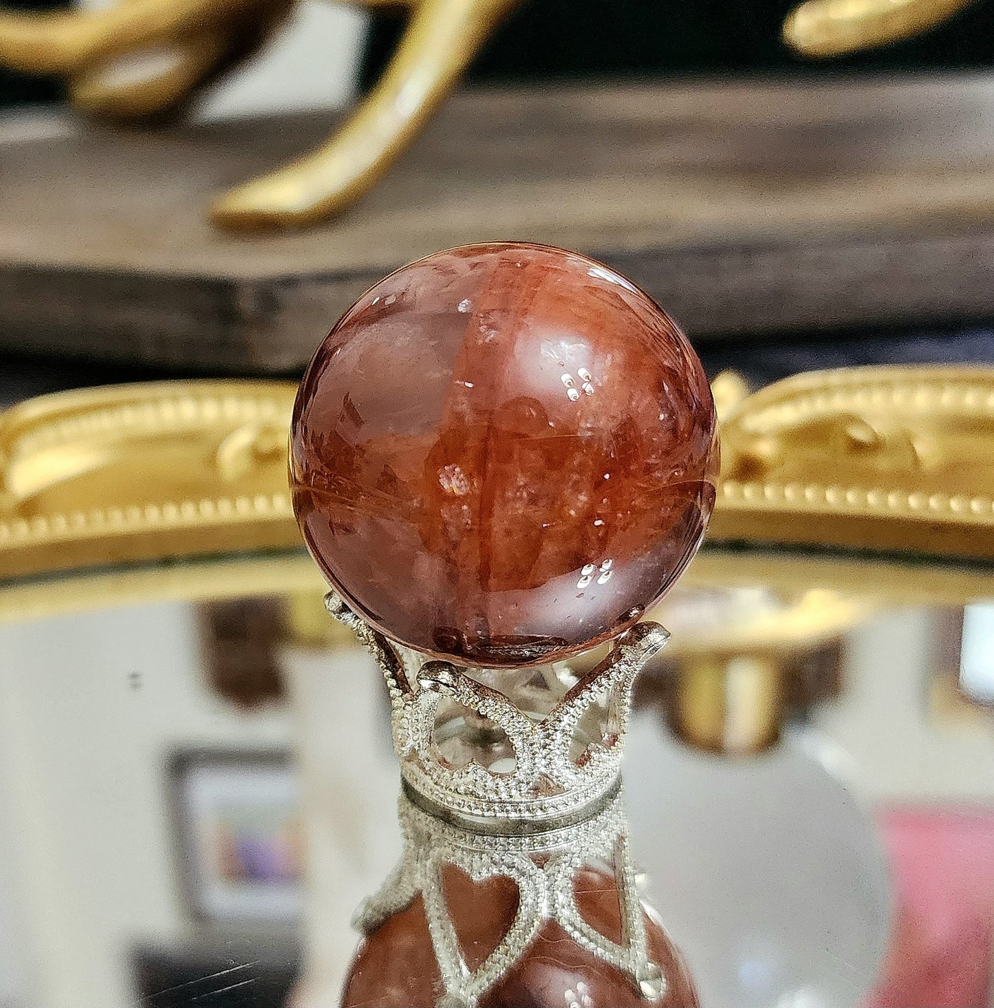 Fire Quartz Sphere on crown B