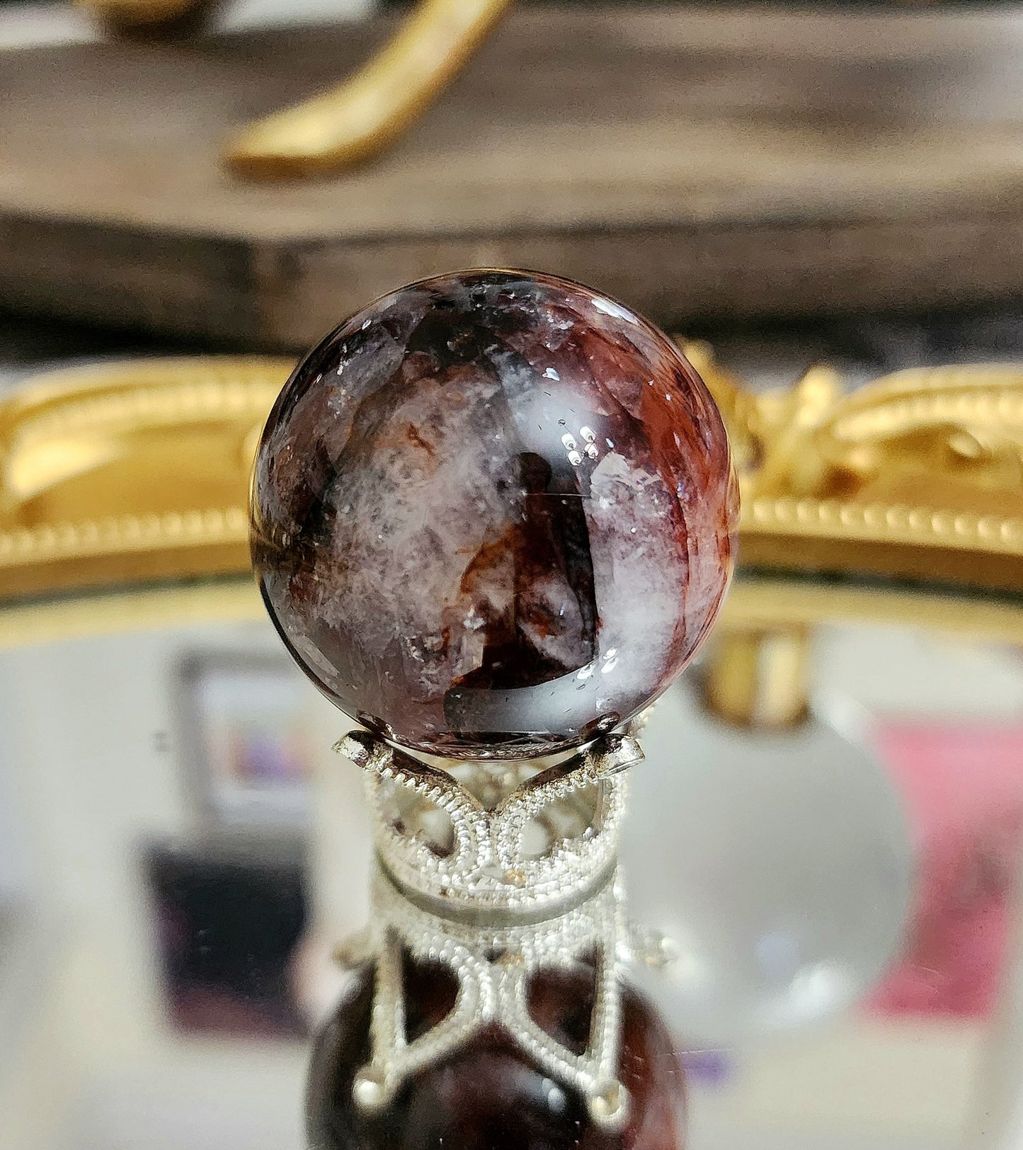 Fire Quartz Sphere on crown C