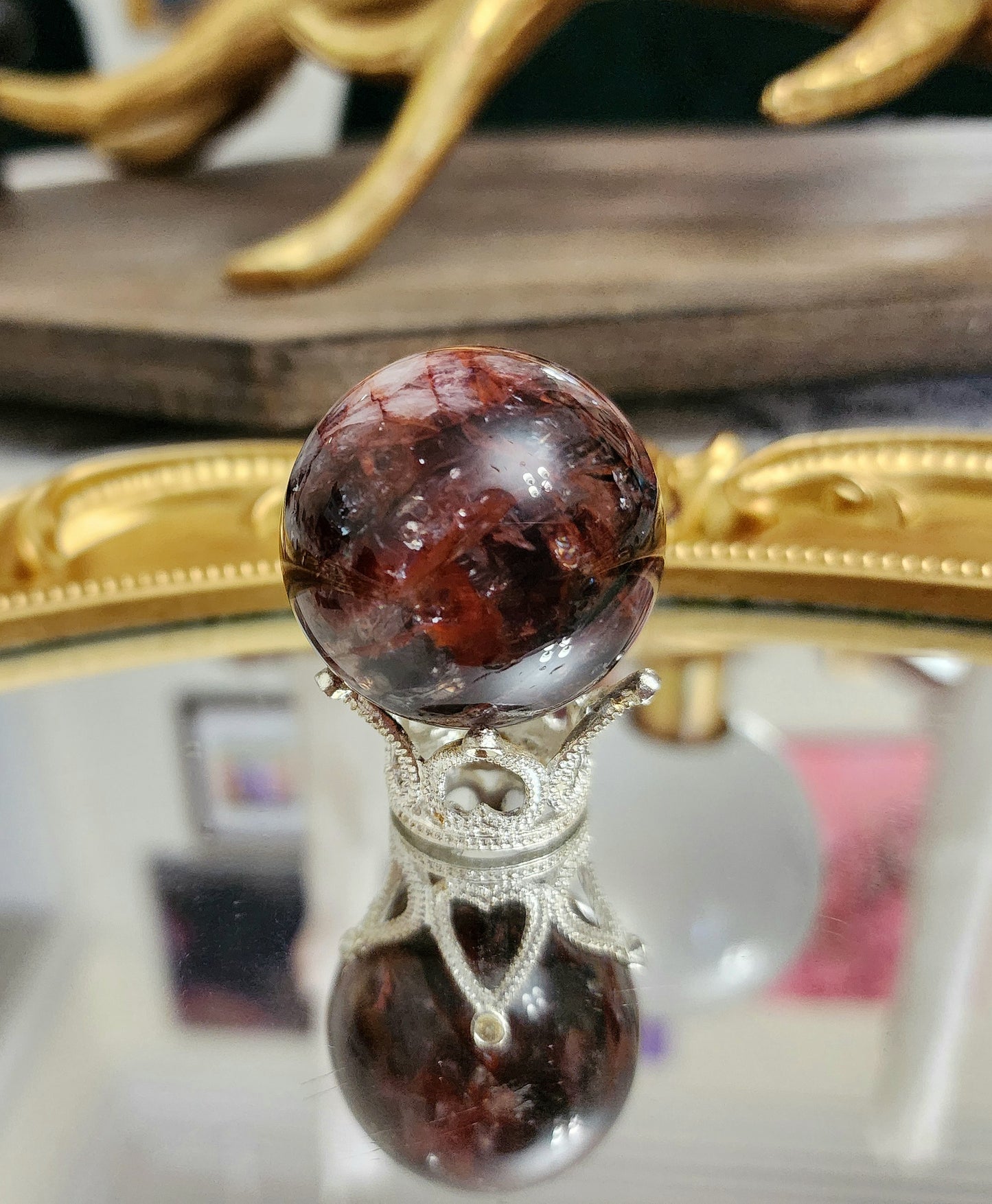 Fire Quartz Sphere on crown C