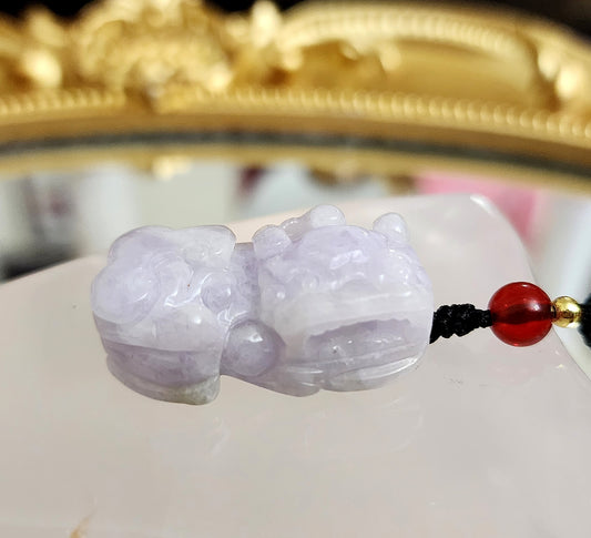 Lavender Jade Pixiu Necklace