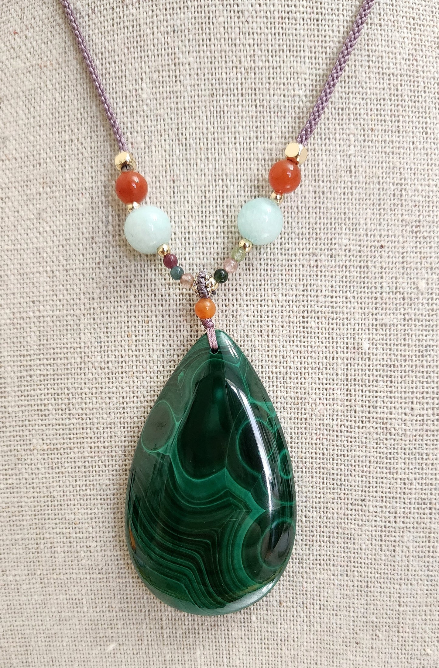 Malachite Teardrop Necklace B