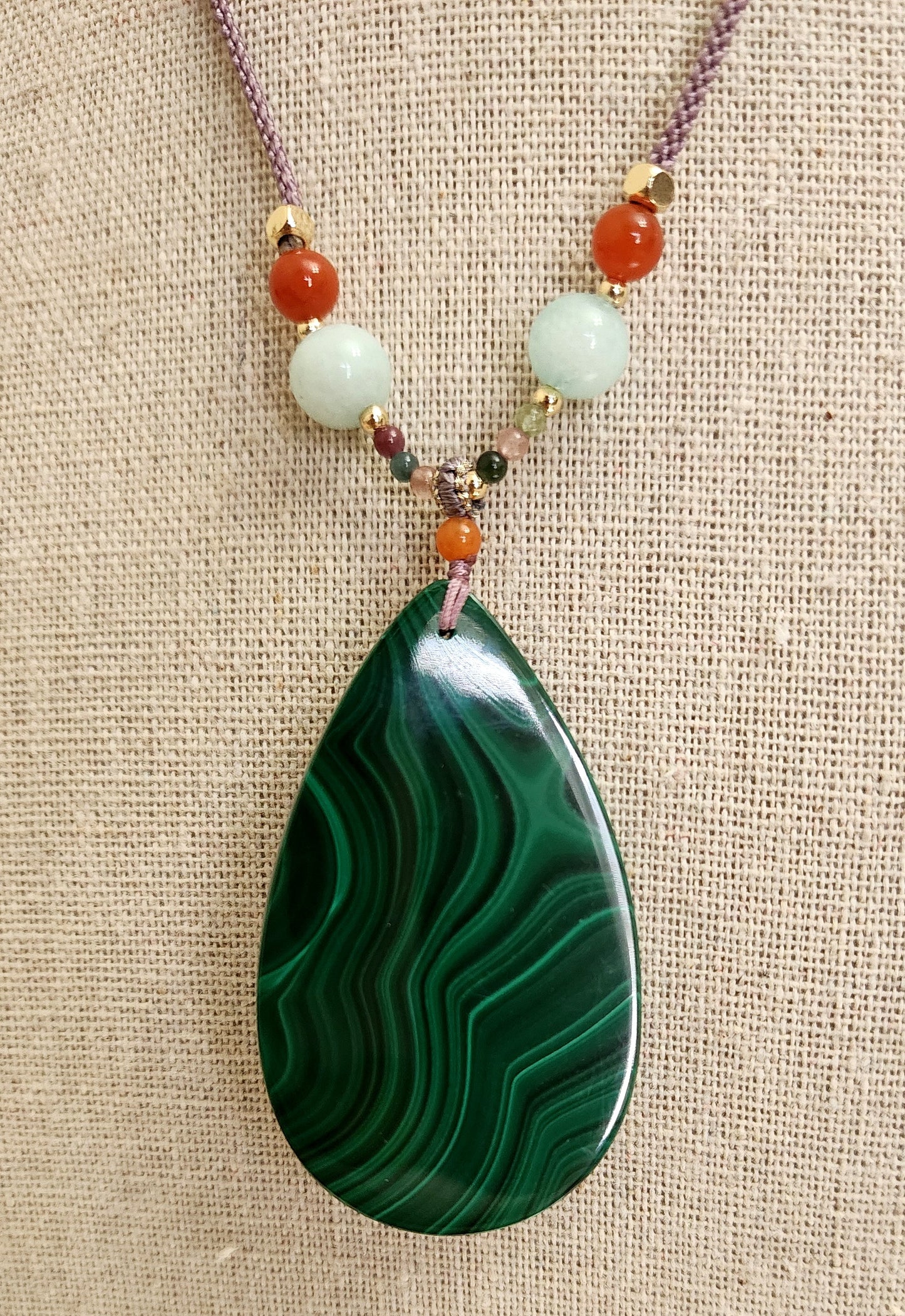 Malachite Teardrop Necklace B