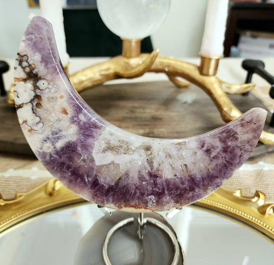 Amethyst and Flower Agate Moon