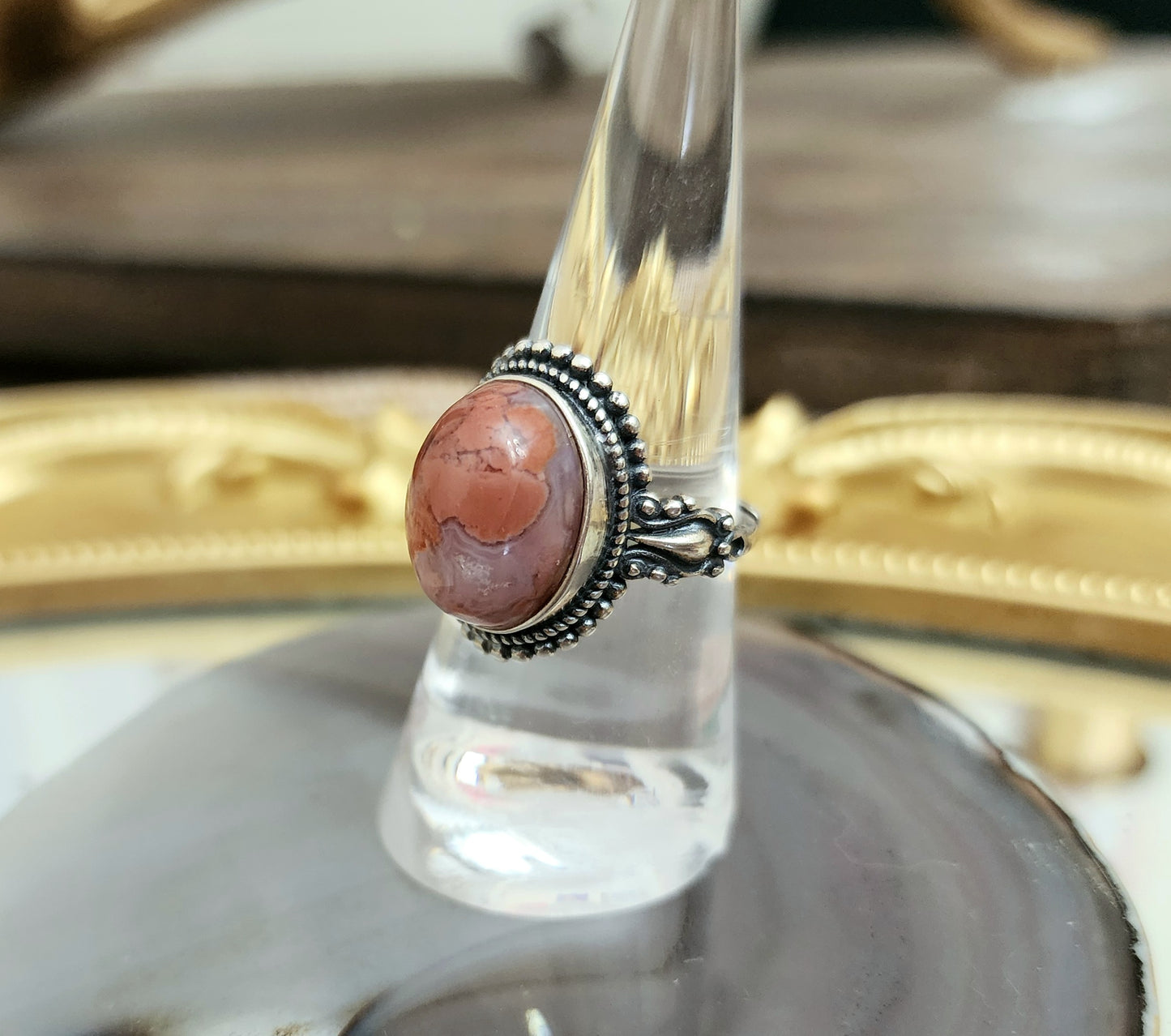 Cotton Candy Agate Ring