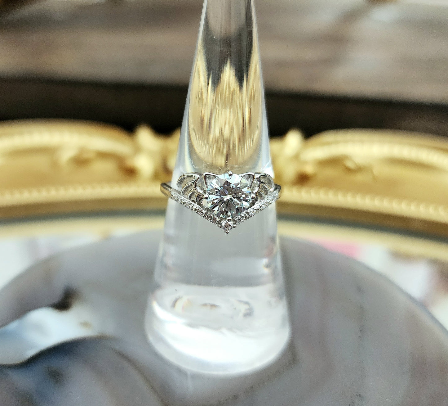 Moissanite Bat Ring