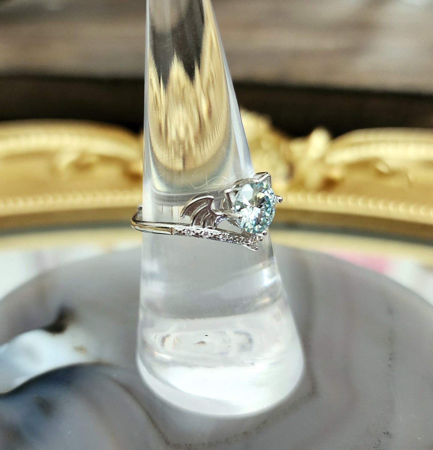 Moissanite Bat Ring