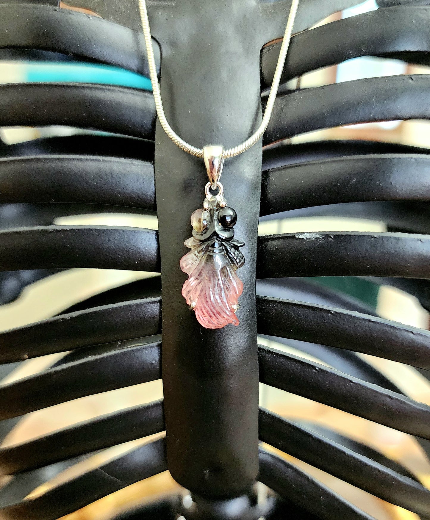 Watermelon Tourmaline Koi Fish Pendant