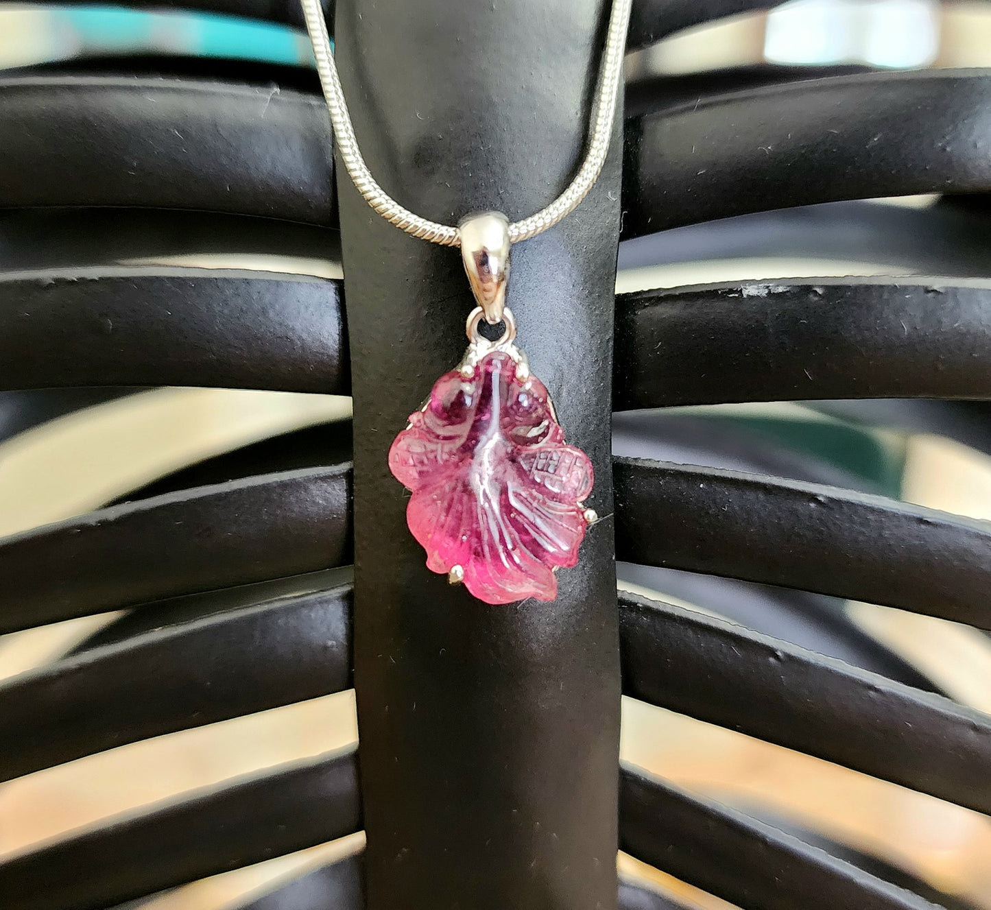 Pink Tourmaline Koi Fish Pendant