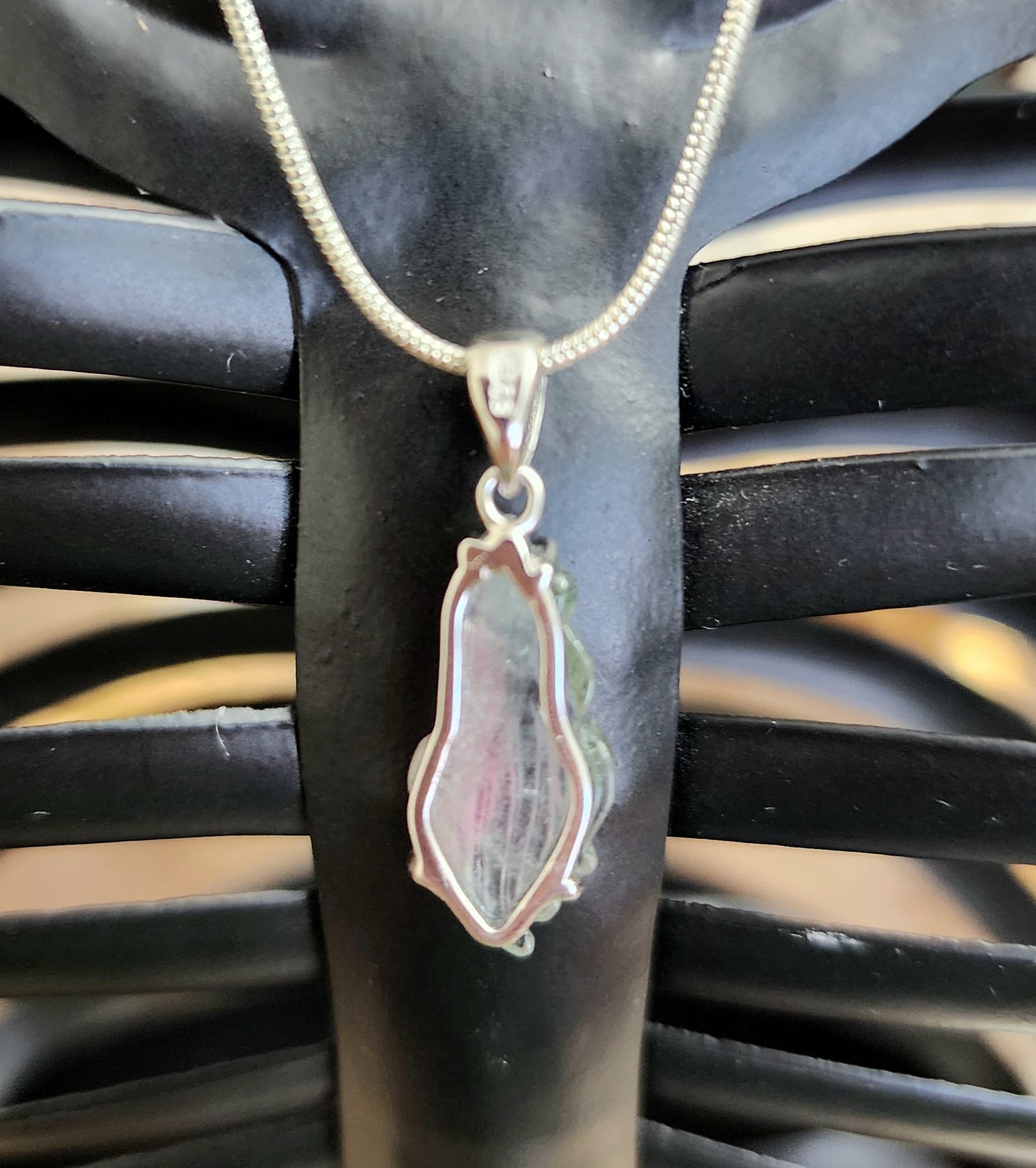 Watermelon Tourmaline Koi Fish Pendant B