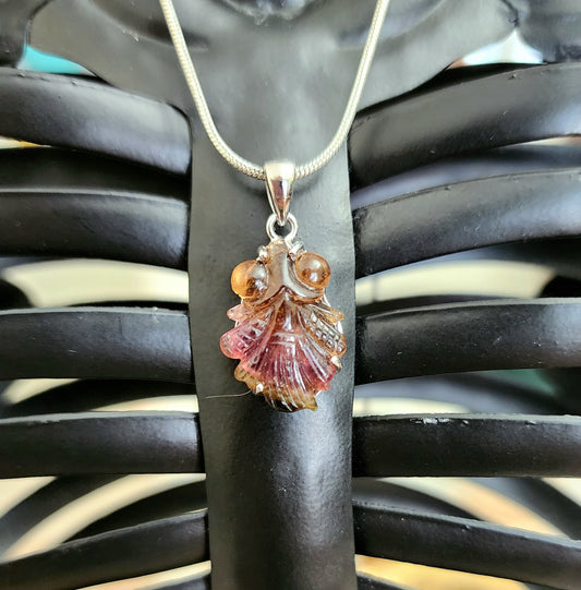 Watermelon Tourmaline Koi Fish Pendant C