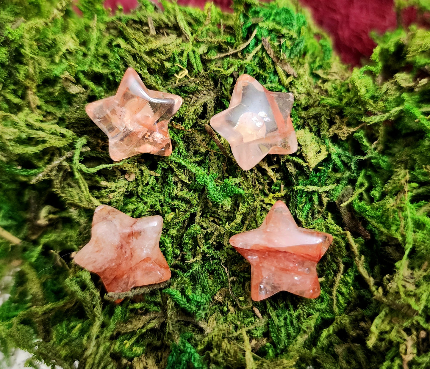 Fire Quartz Star Earrings