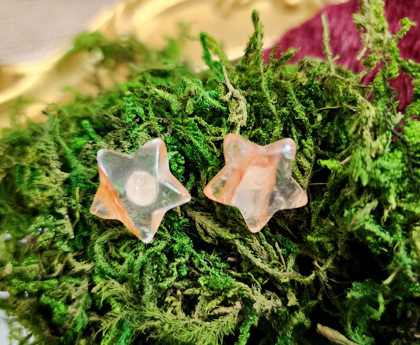 Fire Quartz Star Earrings