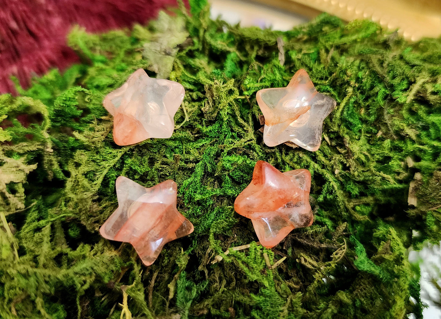 Fire Quartz Star Earrings