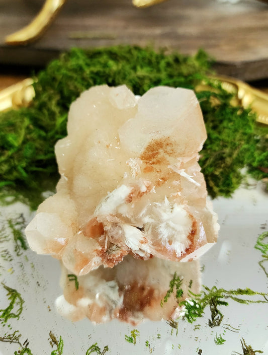 Red Apophyllite and Stilbite Specimen