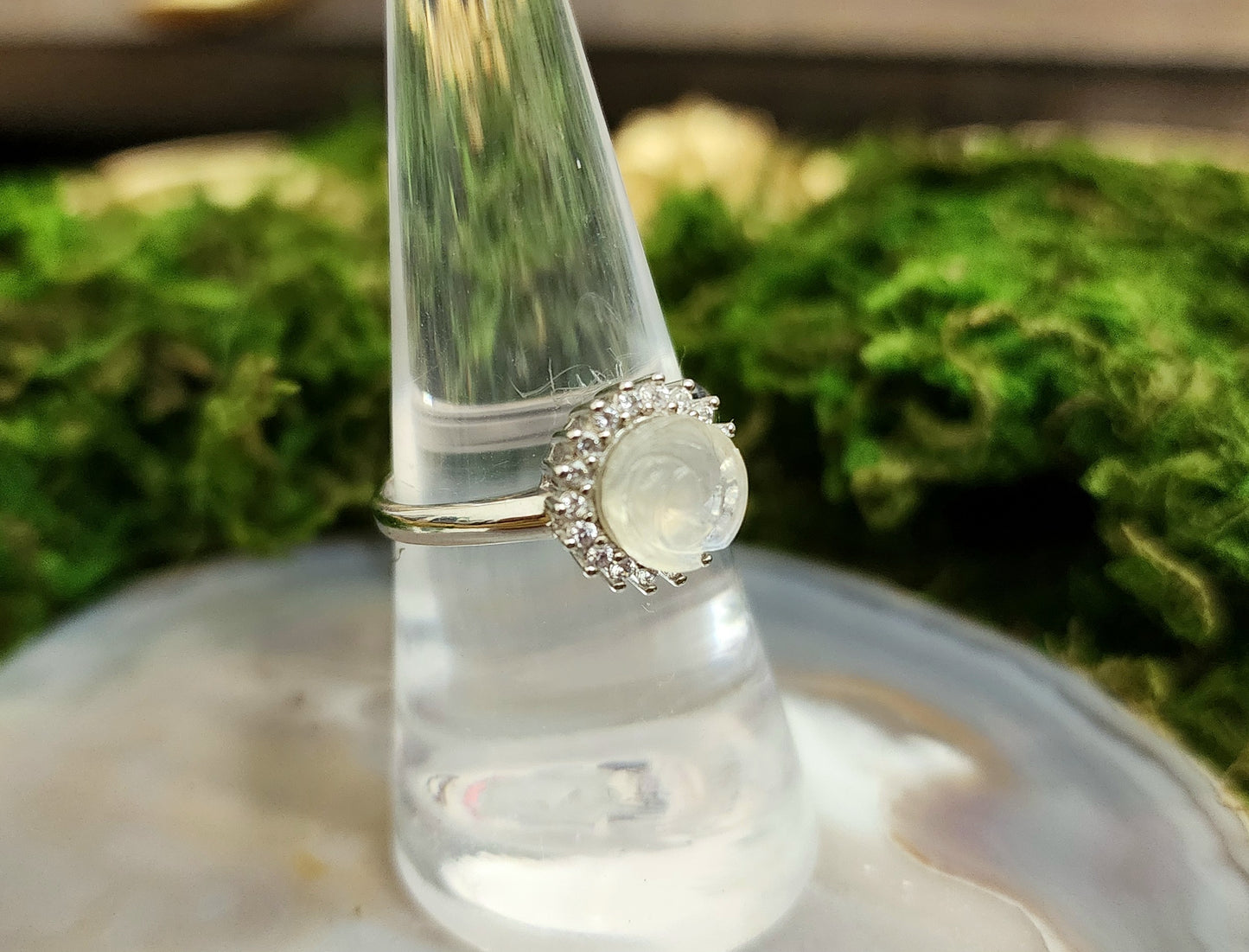 Moonstone Rose Ring